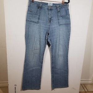 Carolina Blues Straight Wide Leg Jeans Sz 14 Stretch Relaxed